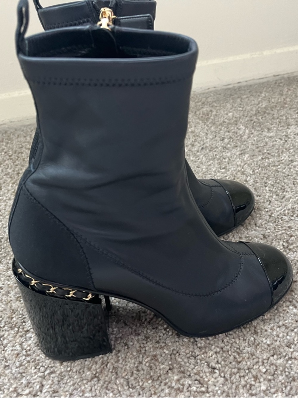 Chanel black ankle boots